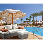 Salena Beige Fabric & Gray Wicker Patio Sofa & Ottoman Model 45015 By ACME Furniture